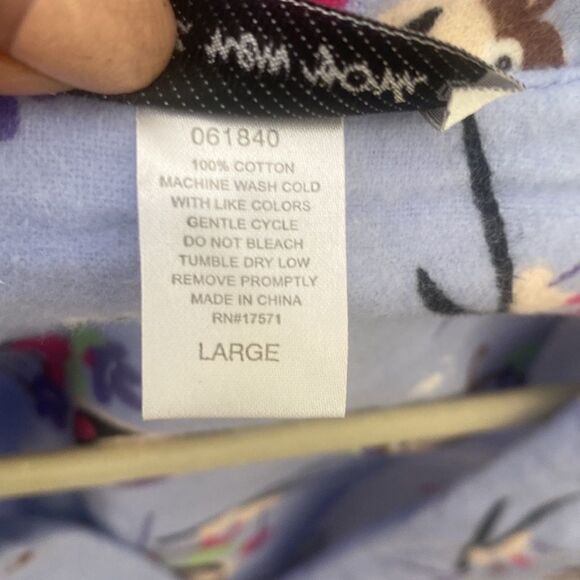 Anna NY Flannel Novelty Monkey Pajama Top L - Picture 6 of 7